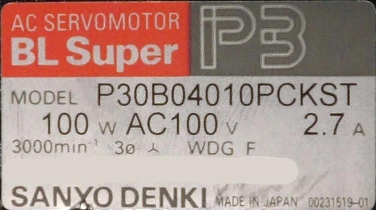 Used Sanyo Denki P30B04010PCKST AC Servo Motor BL Super P3 Lot of 2 Working Surplus