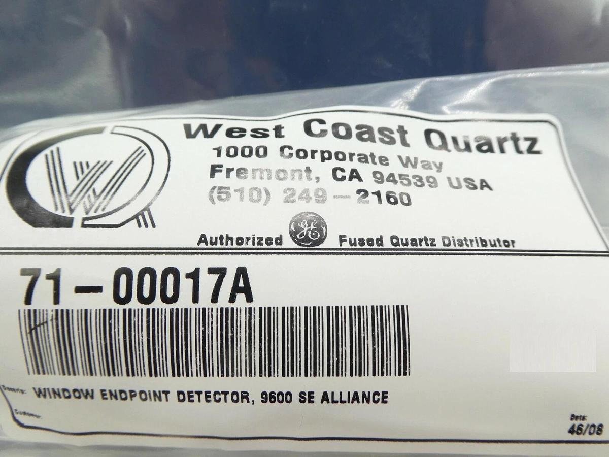 West Coast Quartz 71-00017A Endpoint Detector Window 9600 SE Alliance New