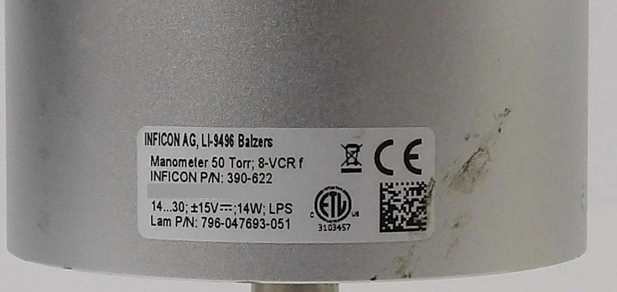 Used Inficon 390-622 Diaphragm Gauge Manometer Lam 796-047693-051 Working