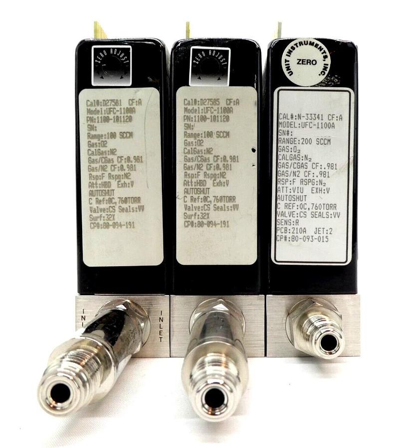 Used UNIT Instruments UFC-1100A Mass Flow Controller MFC C2F6 O2 Ar Lot of 22 Working