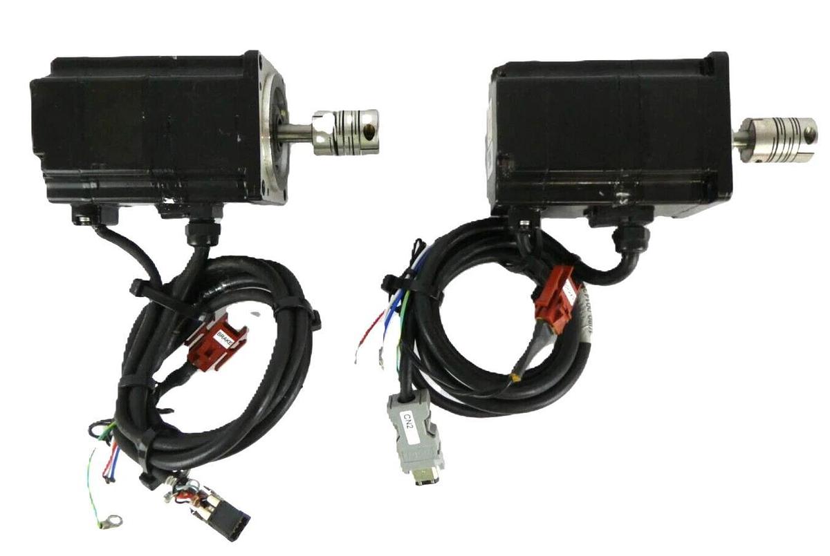 Used Yaskawa Electric SGMPH-01AAE-YA11 AC Servo Motor Assembly Lot of 2 Working
