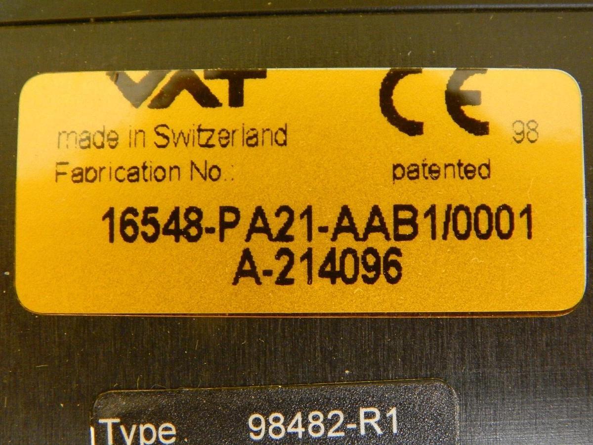 VAT 16548-PA21-AAB1 Pneumatic Pendulum Isolation Valve Series 16.5 New Surplus