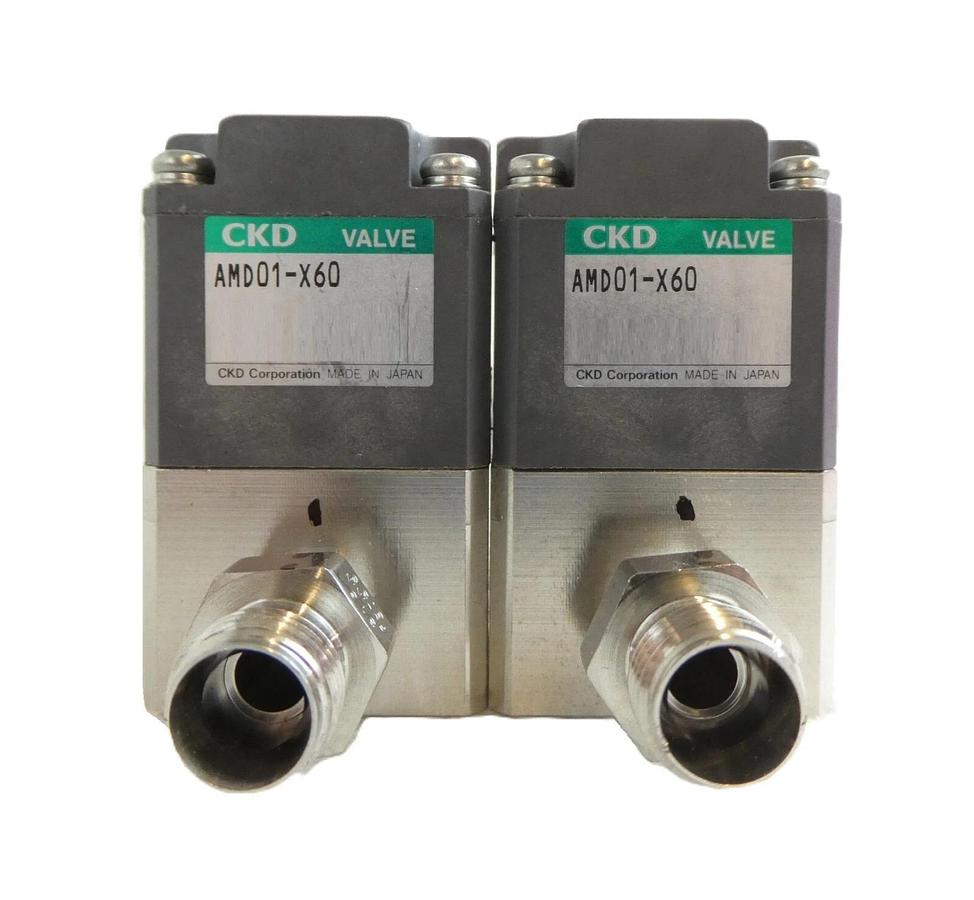 Used CKD AMD01-X60 Pneumatic Valve TEL Reseller Lot of 2 Working Surplus