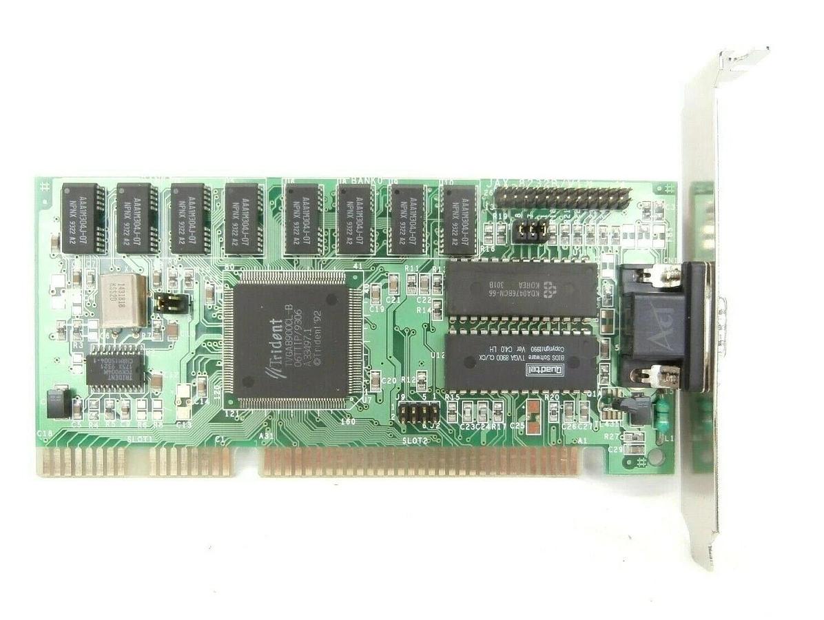 Used Trident JAX8232B10048973 ISA Video Card PCB Card JAX-8232B/V1 Clusterlock 7000