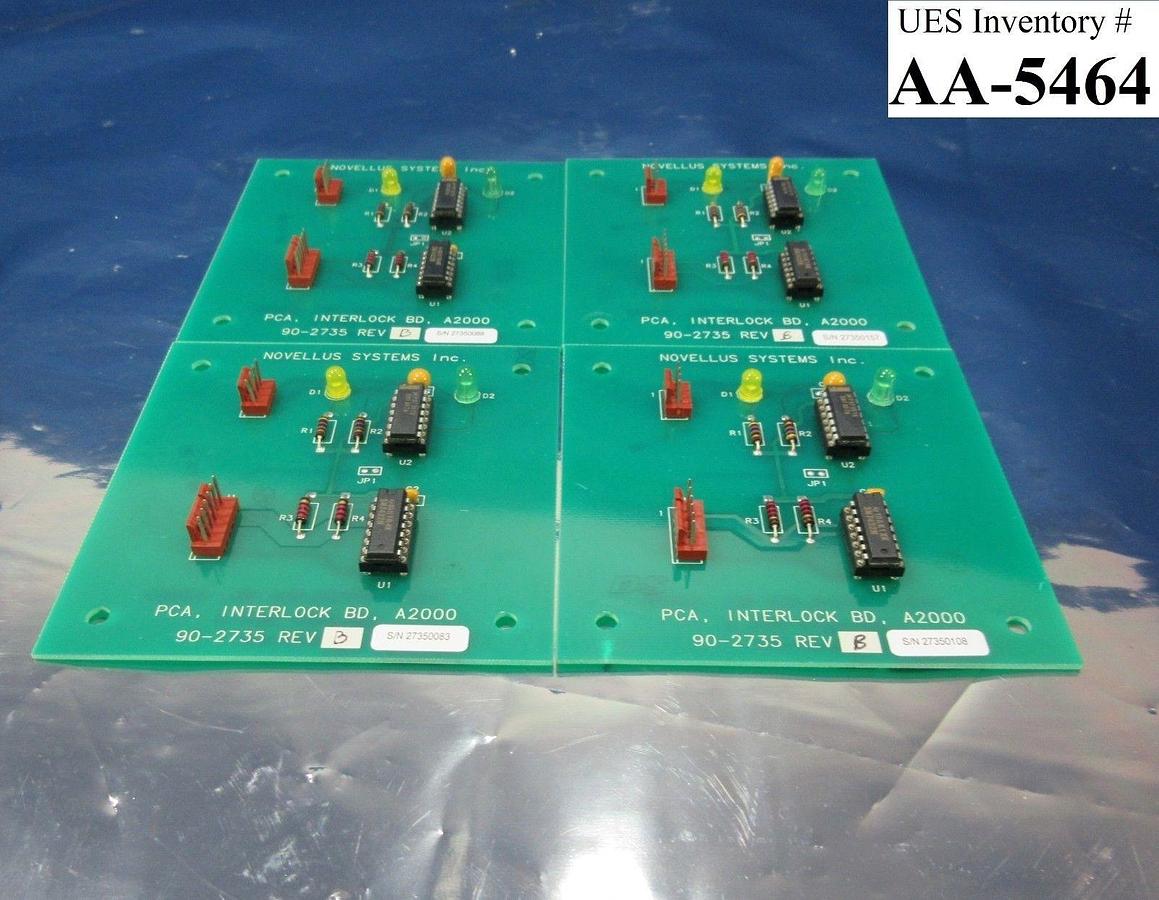 Used Novellus Systems 90-2735 Interlock Board A2000 PCB Rev. B Lot of 4 Working