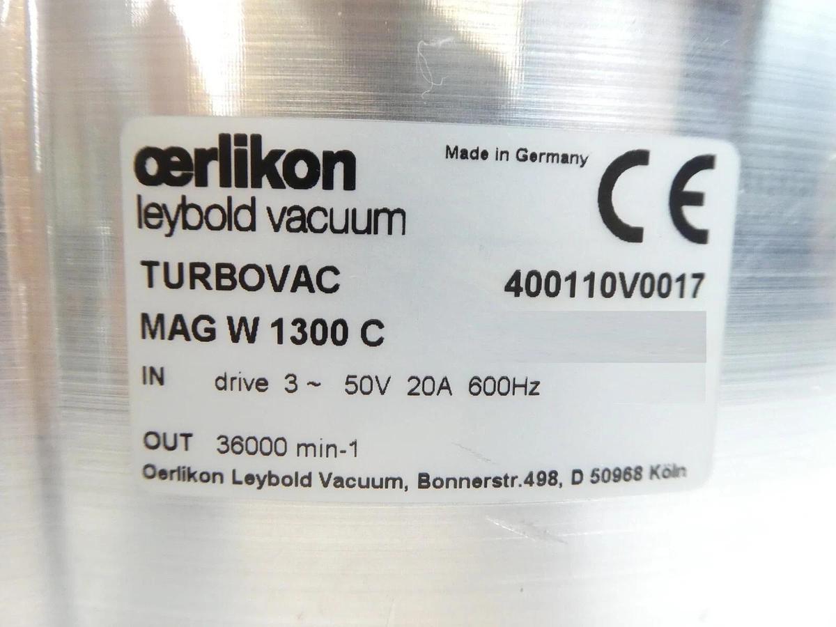 Used TURBOVAC MAG W 1300 C Leybold 400110V0017 Turbomolecular Pump 27619 Hours Tested