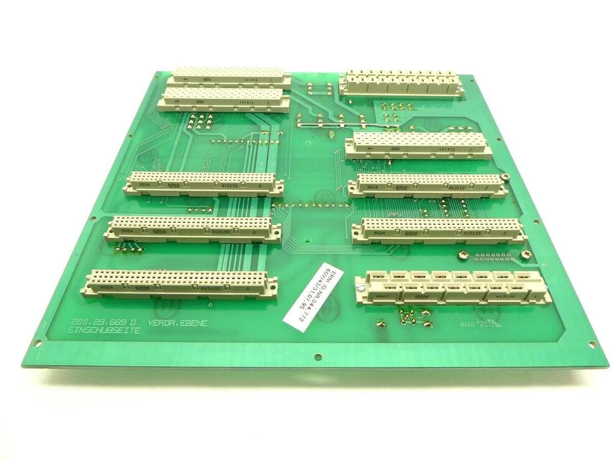 Used Leybold Vacuum 200.29.689 Back Plane PCB ERNI 044.772 ULTRATEST UL 500 Working