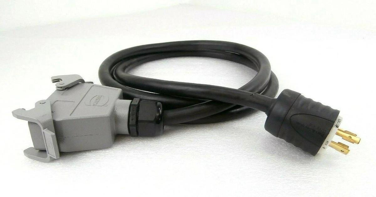 Used Edwards E21909516 iQDP Power Plug with 8.5 Foot Cable 2.5M iQDP40 iQDP80 Working