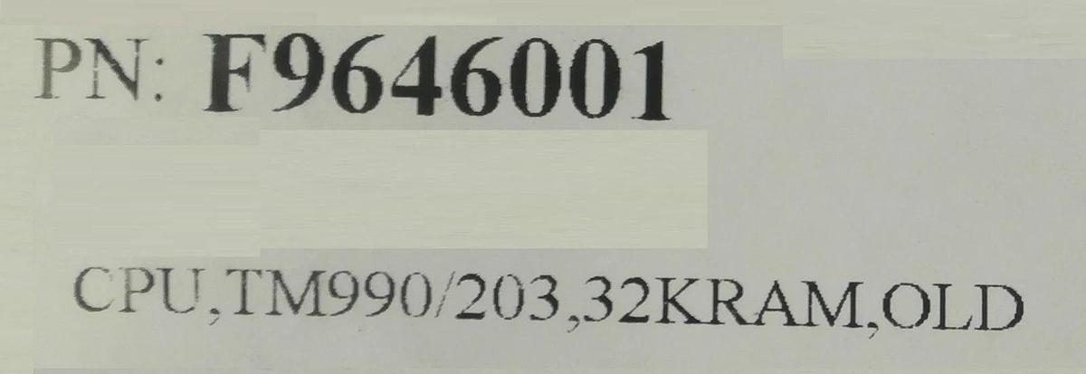 Refurbished Texas Instruments 1600012-000 PCB TM 990/203 DRAM Varian F9646001 Refurbished