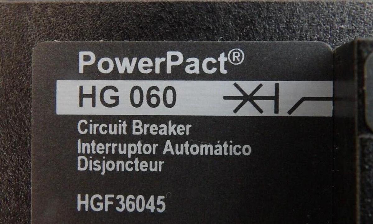 Used Square D HGF36045 Circuit Breaker PowerPact HG 060 ELM150HD Working Surplus
