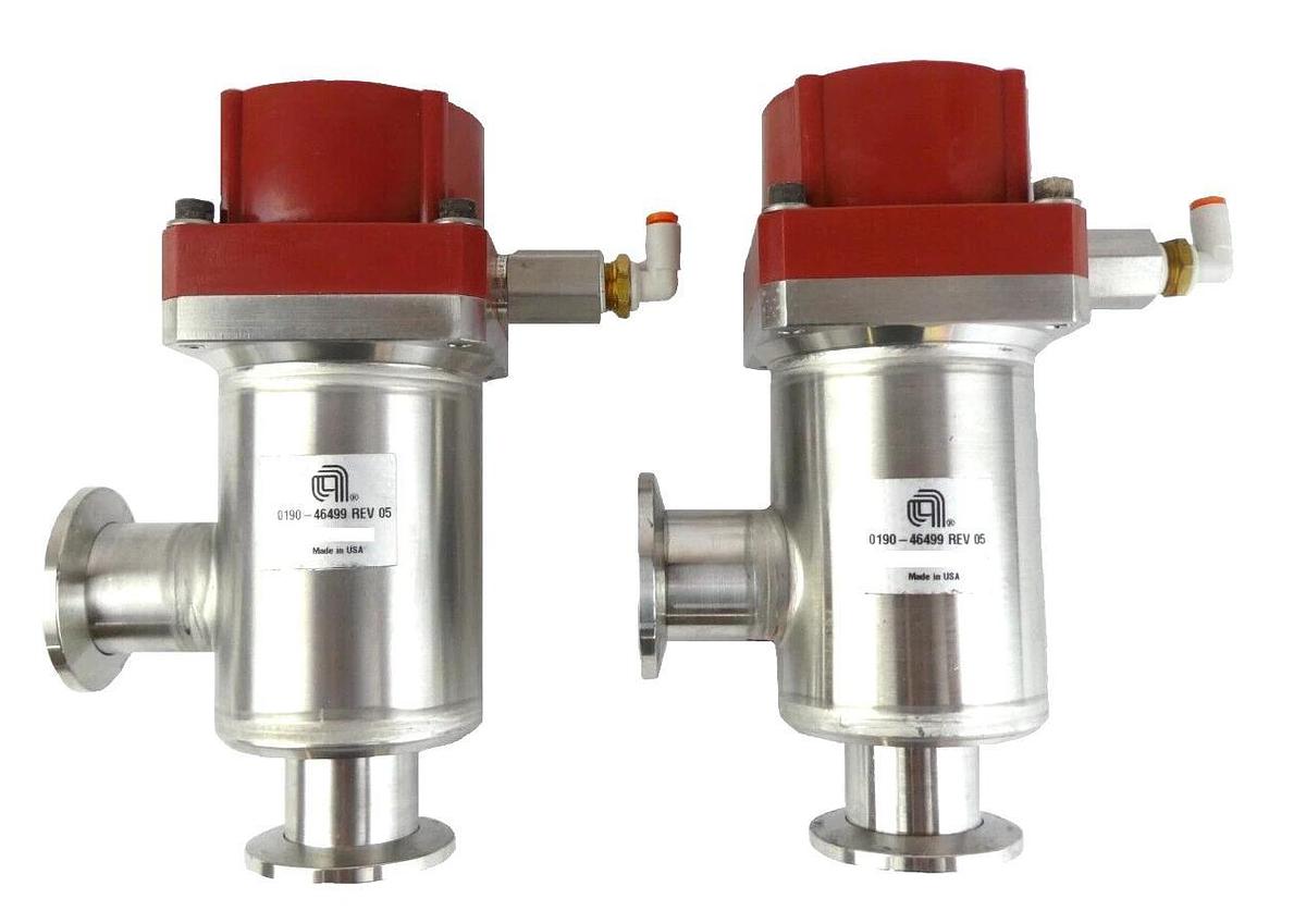 Used MKS Instruments 100019082 Isolation Angle Valve AMAT 0190-46499 Lot of 2 Working