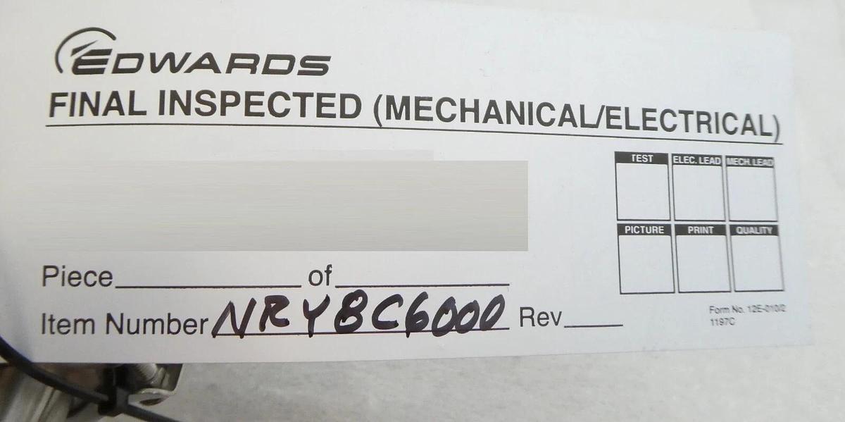 VAT Edwards B90000220 BGV Manual Gate Valve ISO-F 100 W/Bellow New Surplus