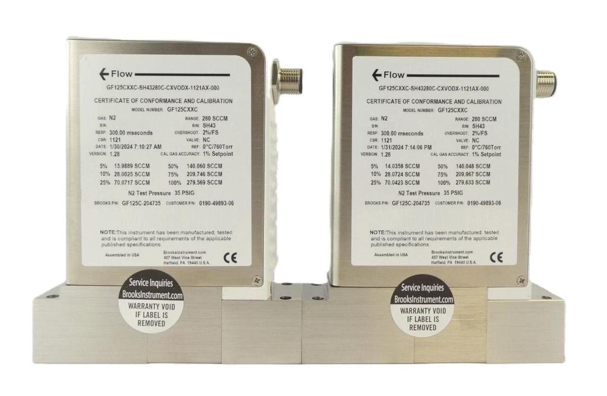 Used Brooks Instrument GF125C Mass Flow Controller MFC Reseller Lot of 10 Working