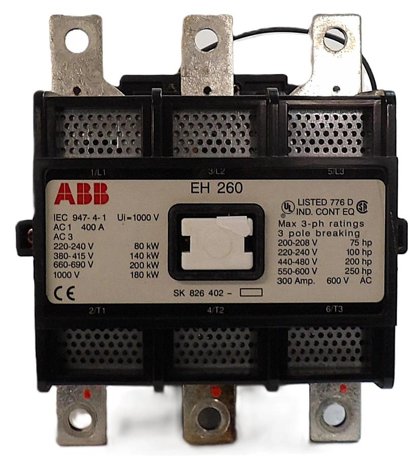 Used ABB SK 826 402 3-Pole Contactor EH 260 SK 826 400-DB 24V Working Surplus