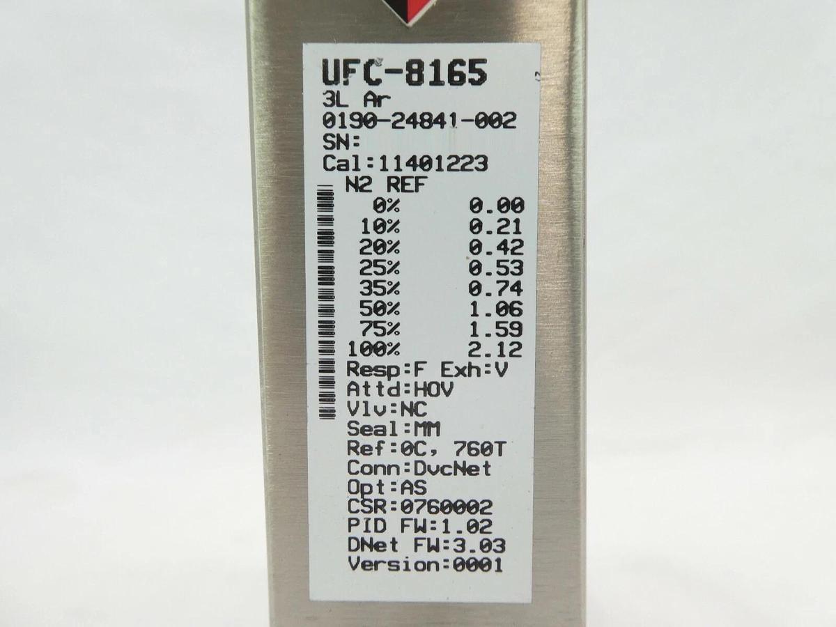 Used Celerity UFC-8165 Mass Flow Controller MFC AMAT 0190-24841 3L Ar Working Spare