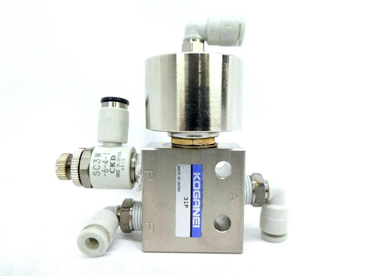 Used Koganei 31P Air-Piloted Valve TAC 34AL Operator TEL Lithius Lot of 22 Working