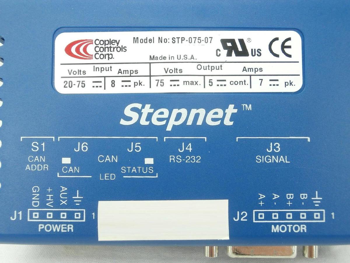 Used Copley Controls STP-075-07 Stepper Motor Drive Stepnet Used Working
