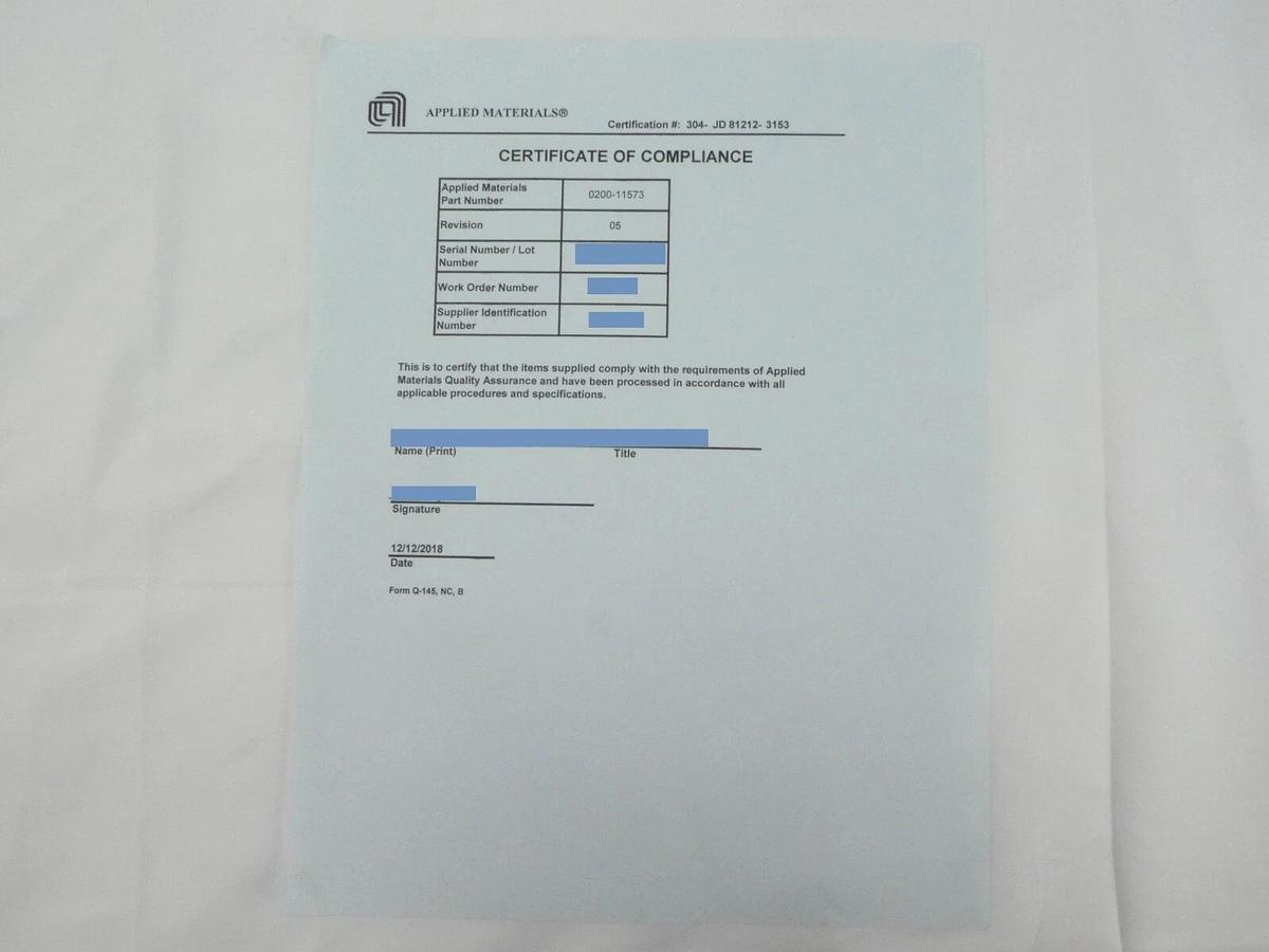 AMAT Applied Materials 0200-11573 300mm Ceramic Deposition Ring New