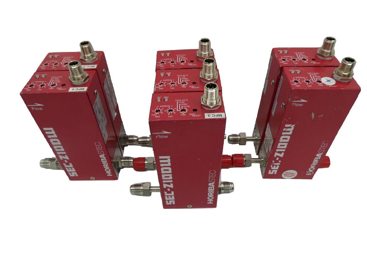 Used Horiba STEC SEC-Z11DWM, SEC-Z12DWM Mass Flow Controller MFC N2 Reseller Lot of 7