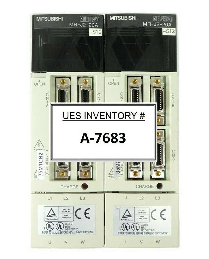 Used Mitsubishi MR-J2-20A-S12 AC Servo Drive Reseller Lot of 2 Working Spare