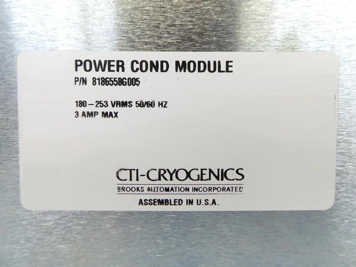 Used CTI-Cryogenics 8186558G005 Power Cond Module Helix Working Surplus