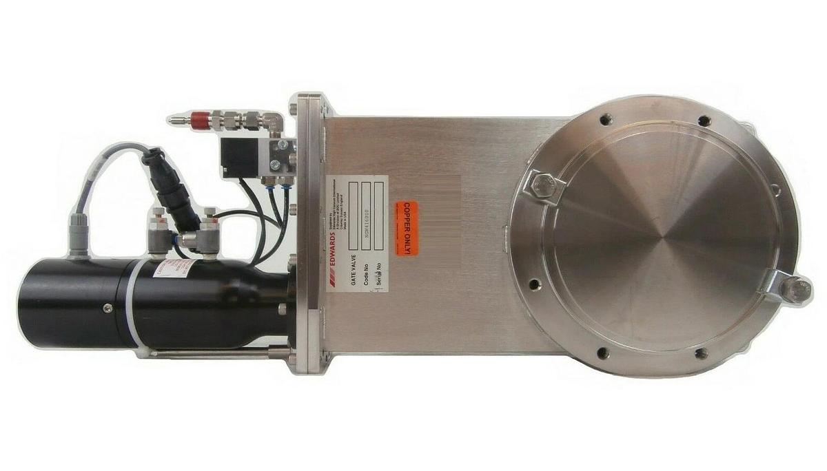 Used Edwards NGW416000 Pneumatic Gate Valve Copper Cu Exposed Working Spare