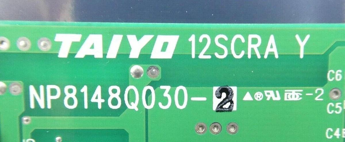 Used Taiyo Machinery NP8148Q030-2 PCB 12SCRA Y TEL Lithius Working Surplus