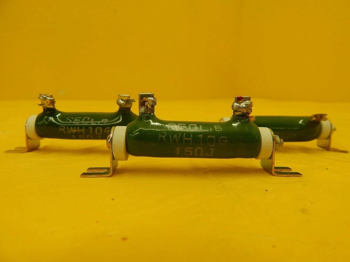 Used Akira Seiki RWH20G 10ΩJ RWH10G 15ΩJ 0.1Ω Compact Resistor Reseller Lot of 9 Used
