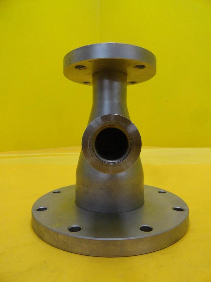 Used Edwards High Vacuum Conical Reducer Tee ISO40 ISO-F to ISO100 ISO-F NW25 Used