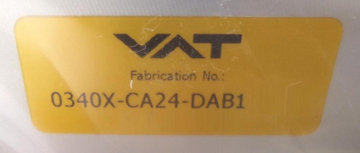 VAT 0340X-CA24-DAB1 300mm Pneumatic Chamber Slit Valve New Surplus