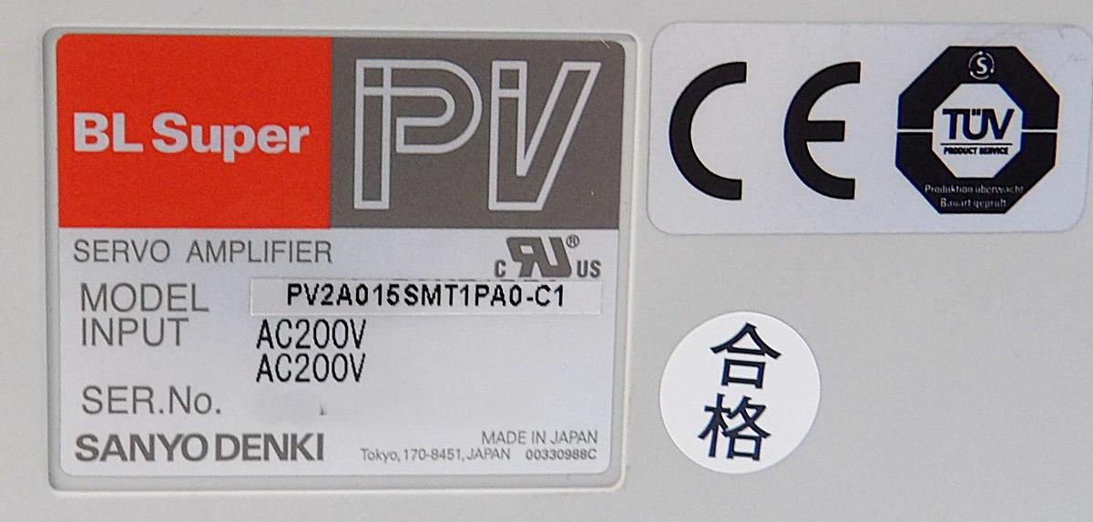 Used Sanyo Denki PV2A015SMT1PA0-C1 Servo Drive BL Super PV AMAT Lot of 5 Working