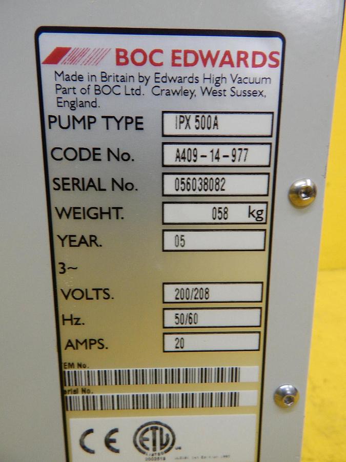 Used IPX 500A Edwards A409-14-977 Vacuum Dry Pump A40914977 IPX500A Tested Working