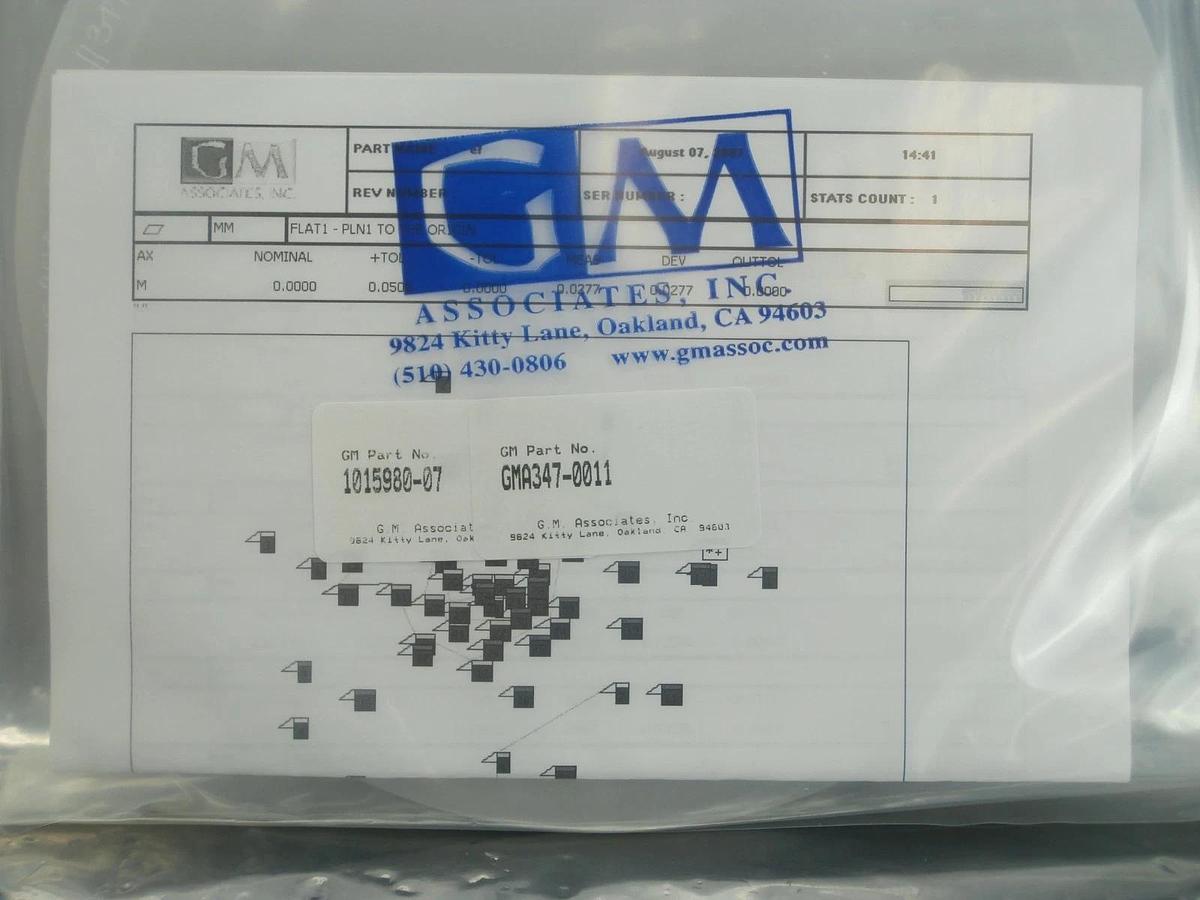 Used GM Associates 673-1015980 Pedestal Nest 40D C'BORE 1015980-07 GMA347-0011 New