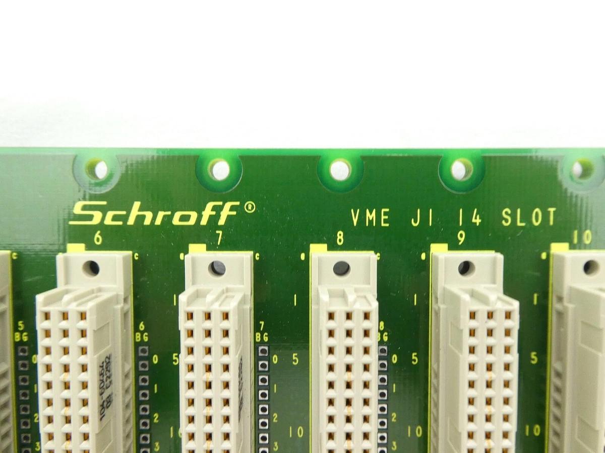 Used Schroff 23000-044 Expansion Board Backplane PCB VME J1 14 Slot Working Surplus