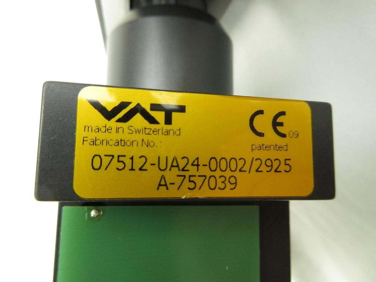 Used VAT 07512-UA24-0002 Rectangular Atmospheric Door L-VAT Series 075 Copper Working