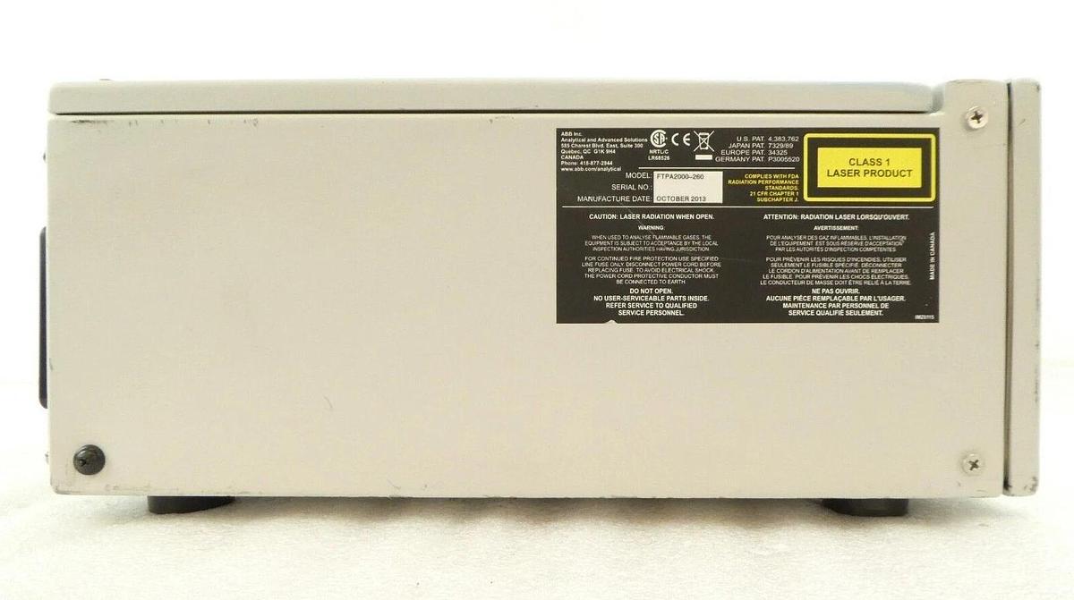 Used ABB FTPA2000-260 FT-NIR Fiber Optic Measurement Process Analyzer Unit Untested