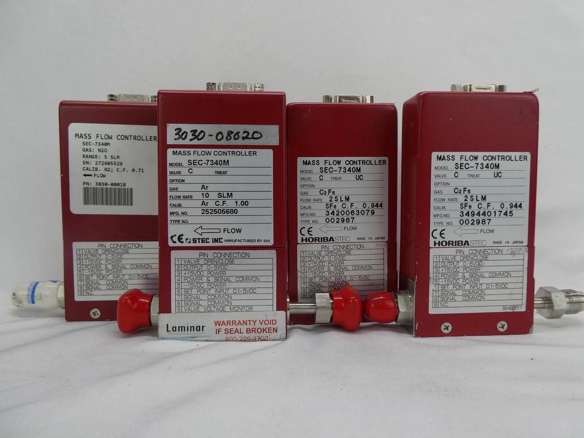 Used Horiba STEC SEC-7340M Mass Flow Controller MFC C2F6 N2 Reseller Lot of 7 Working