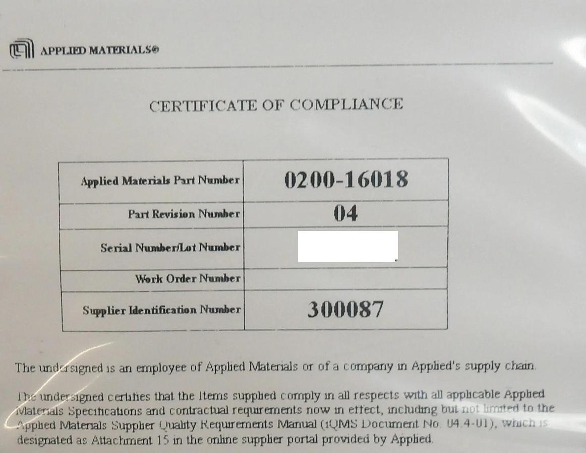 Used Applied Materials 0200-16018 300mm Blade Ceramic Producer GT New Surplus
