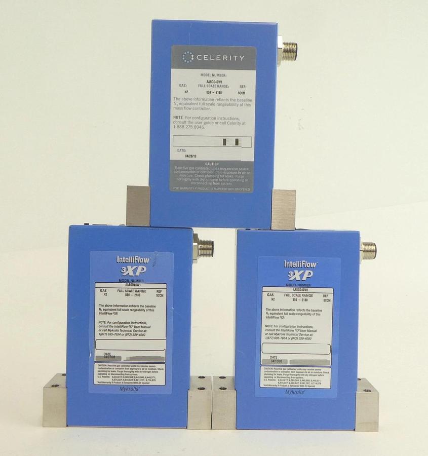 Used Celerity Mykrolis IN3XP Mass Flow Controller MFC AASGD40W1 AAKGD300 Lot of 7
