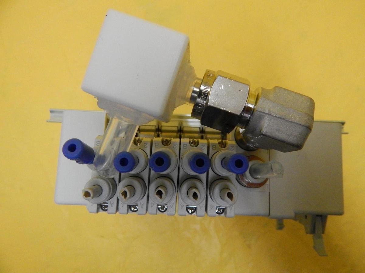 Used TEL Tokyo Electron I/O Chamber 5-Port Manifold SMC SQ1331RY-5-C4-Q PR300Z Used