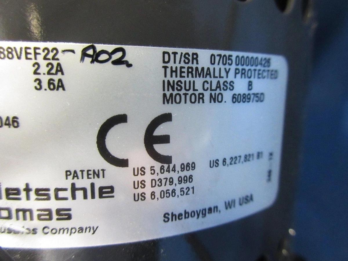 Used Rietschle Thomas A2688VEF22-A02 Pneumatic Pump Used Working