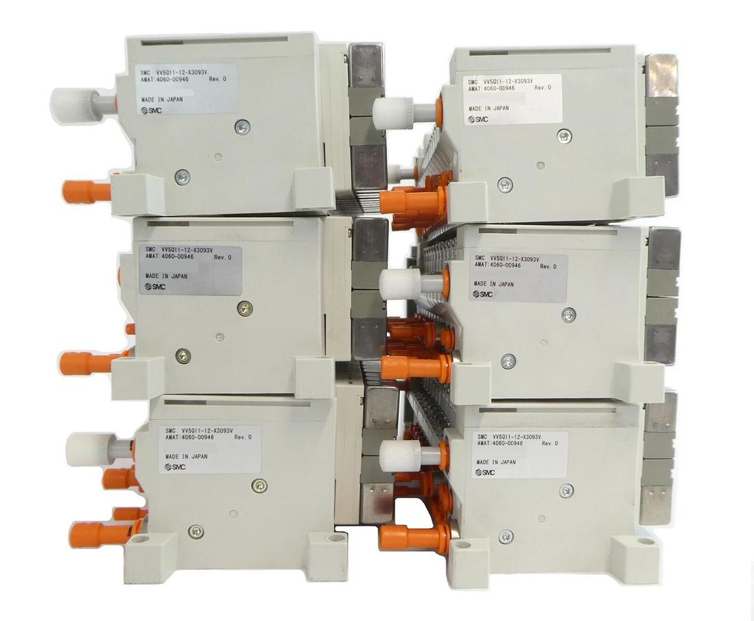 Used SMC VV5Q11-12-X3093V 12-Port Manifold AMAT 4060-00946 Lot of 6 Working Spare