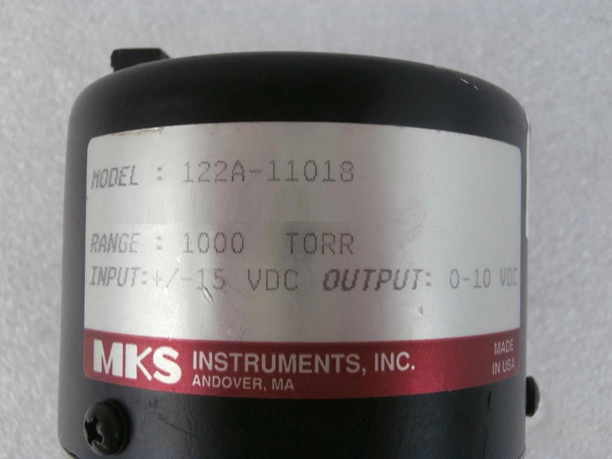 Used MKS Instruments 122A-11018 Baratron Pressure Transducer Type 122A Working