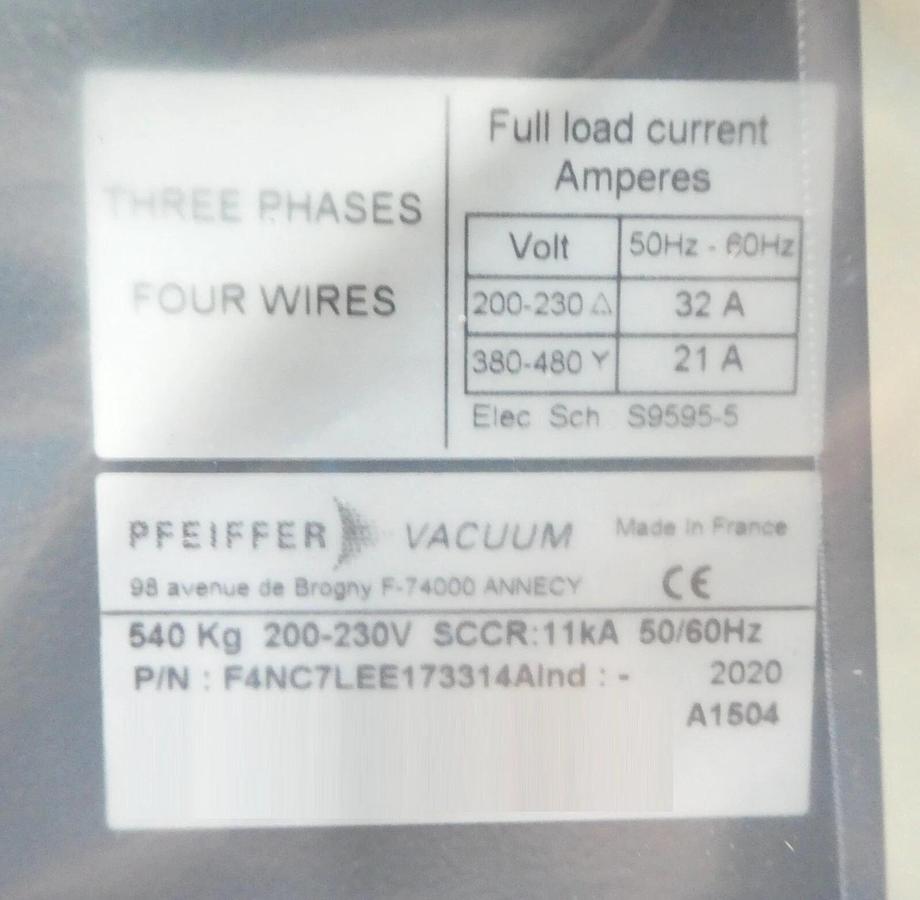 A1504 Pfeiffer F4NC7LEE173314A Multi-stage Semiconductor Dry Pump A1504XN New