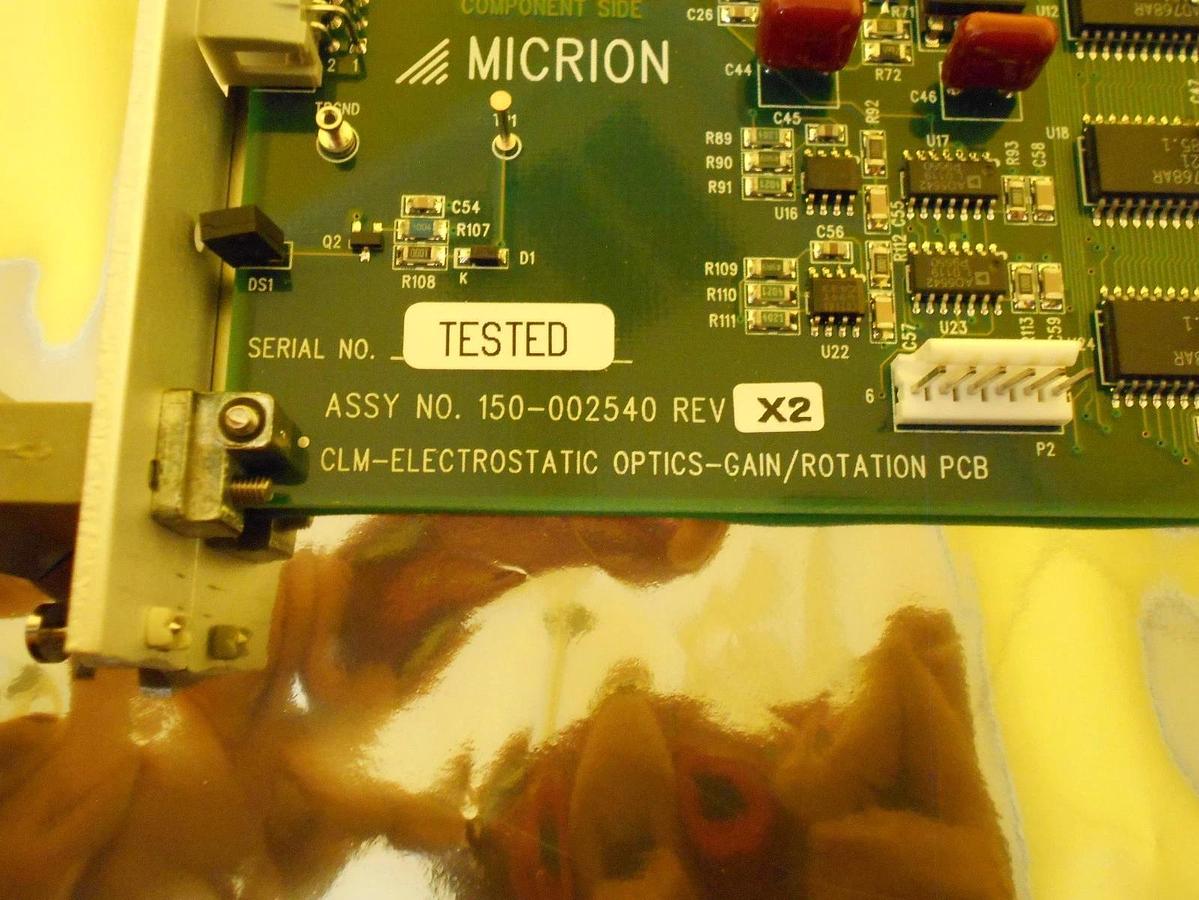 Used Micrion 150-002540 CLM Optics Gain Rotation PCB Card 170000553A EDCU FEI Used