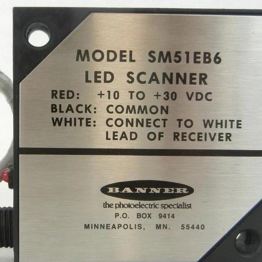 Used Banner SM51RB6 LED Scanner L/H Emitter KLA Instruments 750-657649-01 2132 Used