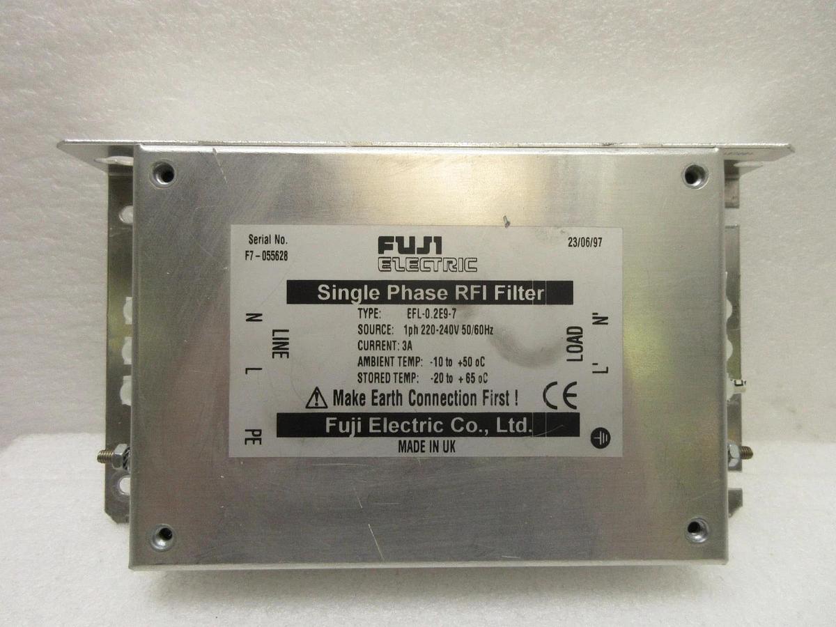 Used Fuji Electric EFL-0.2E9-7 Single Phase RFI Filter Nitto Denko MA3000-II Used