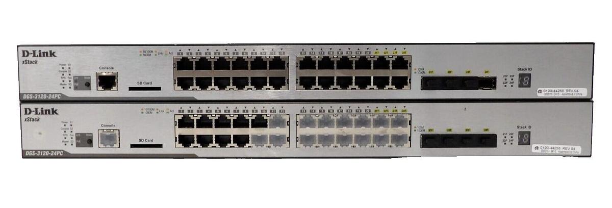 Used D-Link DGS-3120-24PC 24-Port Switch xStack AMAT 0190-44256 Lot of 2 Working