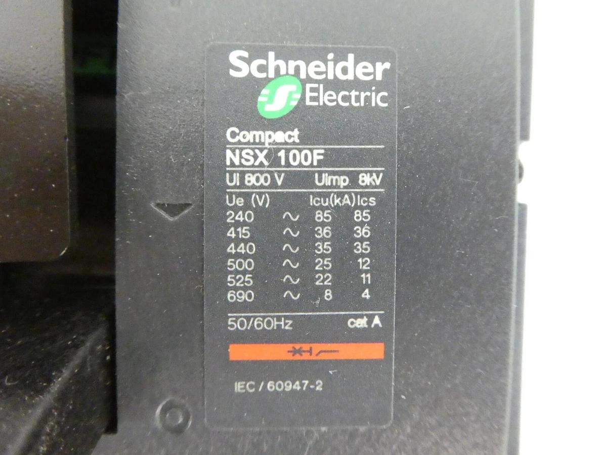 Used Schneider NSX 100-160-250 F/N/H/NA Circuit Breaker NSX 100F Lot of 2 Working