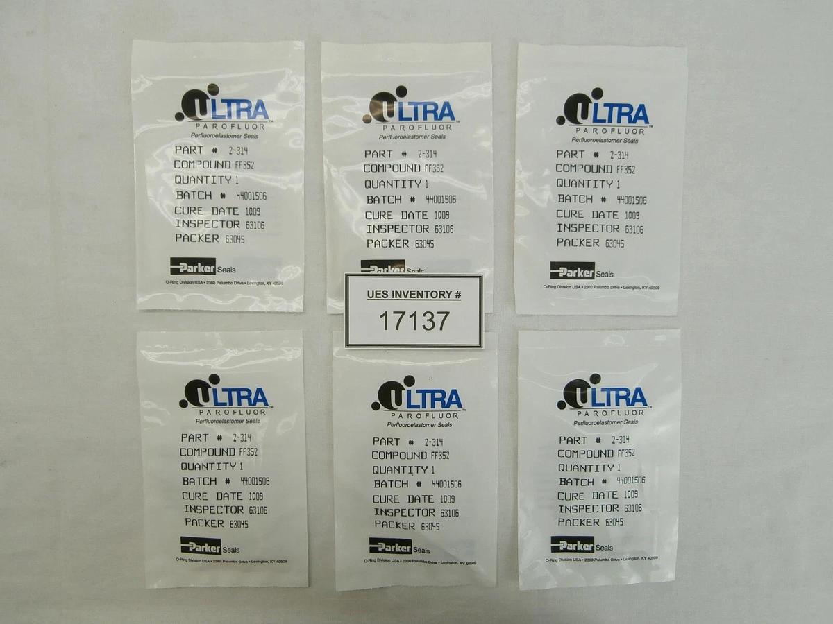 Parker Seals 2-314 O-Ring Ultra Parofluor Seal FF352 Reseller Lot of 6 New